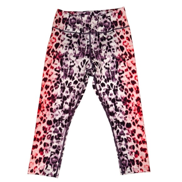 Fila Women's Pink and Purple Leopard Print Leggings Size Medium - Picture 2 of 8